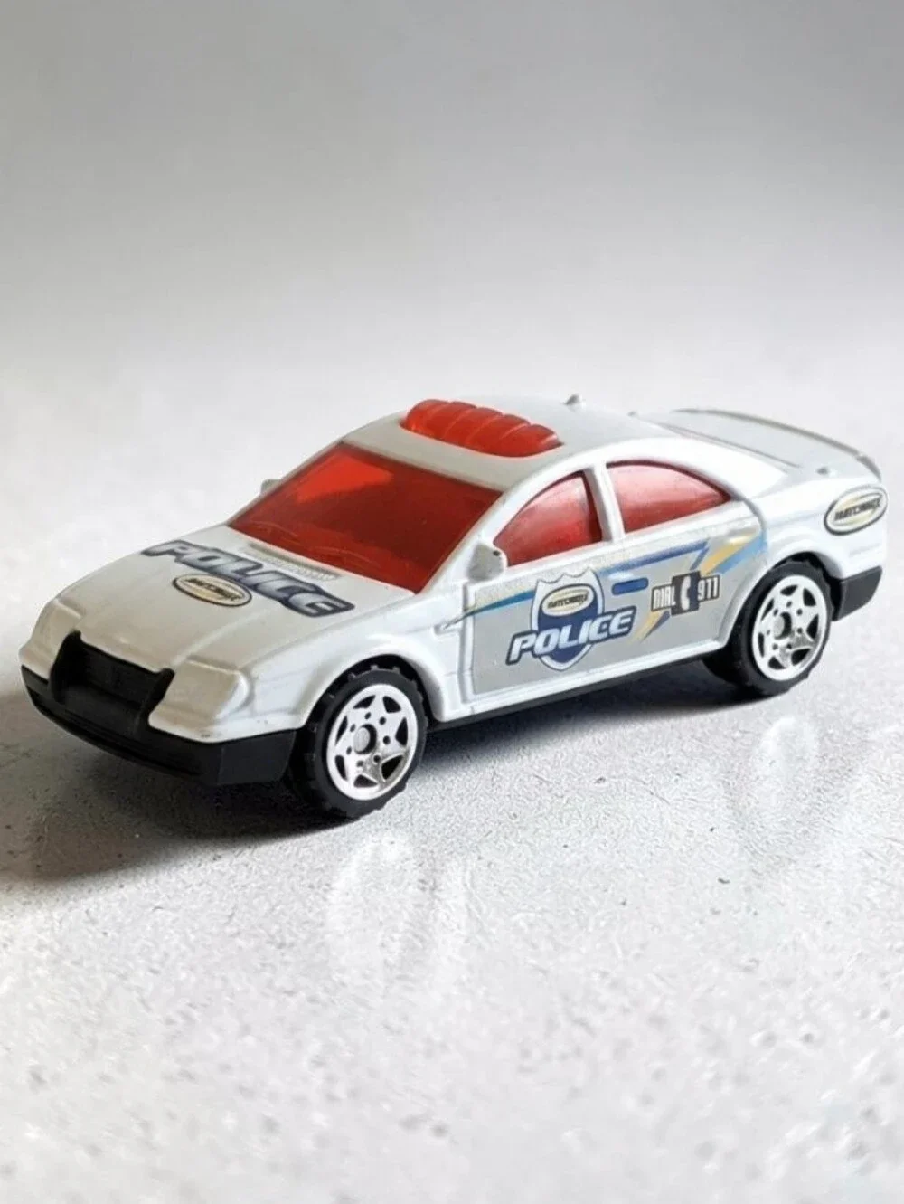 2004 Matchbox Burger King Promo #2 Police Car White W/Red Tint Die-Cast 1:64 Toy